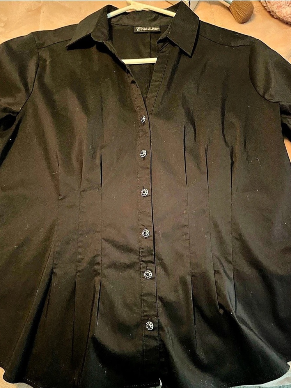 Avenue Black Button Down Shirt Size 18/20 Like New